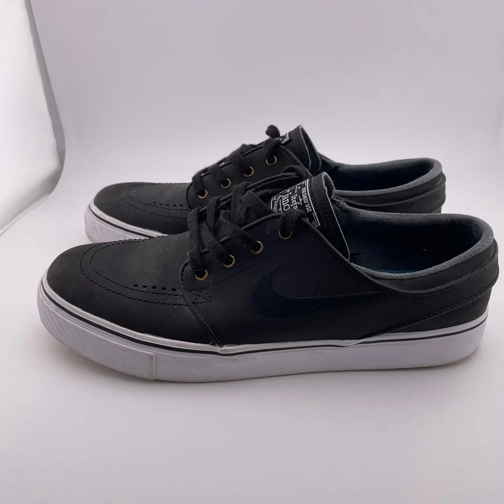 Nike Stefan Janoski Zoom‎ Air SB Leather Skateboarding Shoes Black Size 8